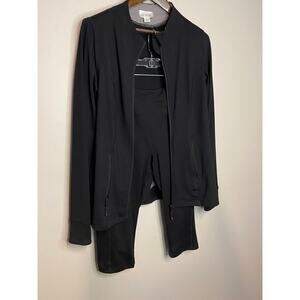 Work out outfit, jacket and capri pants, Cee Bee by Cheryl Burke L Black